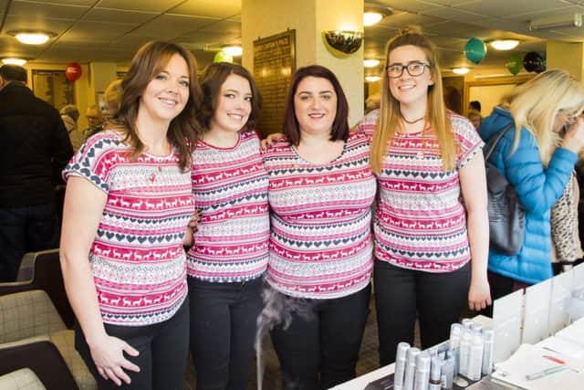 Fundraiser at Lightcliffe Golf Club in aid of Bloodwise by Bretts Hairdressing. From the left, organiser Joanna Moss, Emily Coe, Jessica Atkinson and Rebecca Auty.