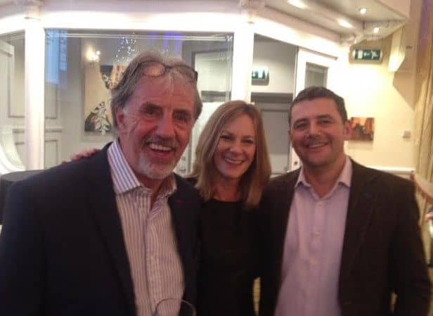 GUEST: Mark Lawrenson (left) with Angela Thorp and Nick Wornsop