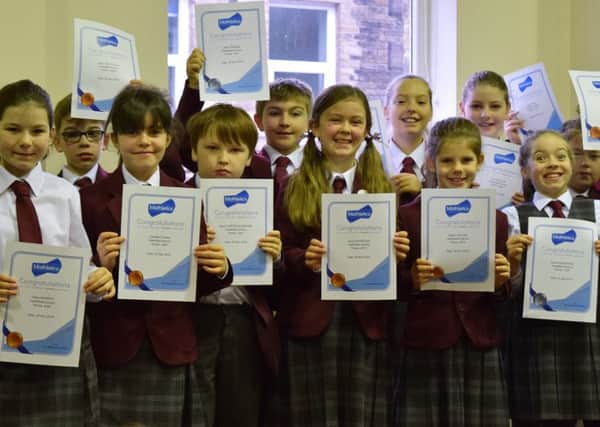 Heathfield pupils with their mathletics certificates