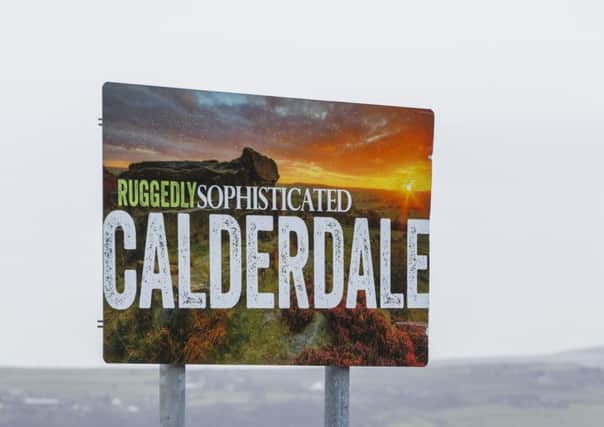 Calderdale tourism - Calderdale road sign, Queensbury Road.