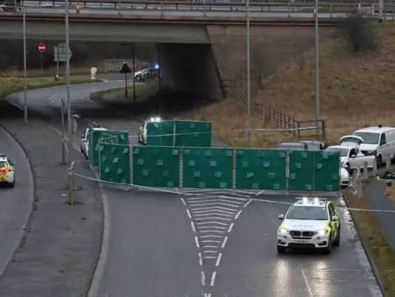 The scene of the shooting on the M62