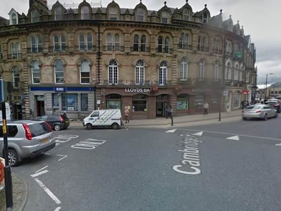 The collision took place in parking bays opposite Lloyds Bank in Cambridge Crescent. Picture: Google