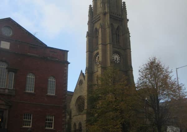 View of the Square Church spire Halifax