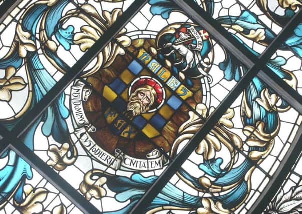 This stained glass window is just one of the things visitors can see inside Halifax Town Hall