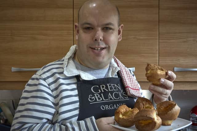 Yorkshire Pudding Champion Chris Blackburn making the perfect pud from his winning recipe.