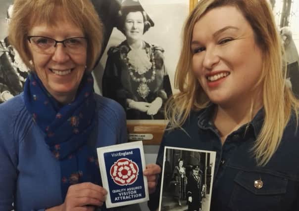 Volunteer June Turner with Eunice Shaws granddaughter Clare Shaw