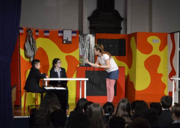 The performance was entirely in French with plenty of opportunity for pupil participation