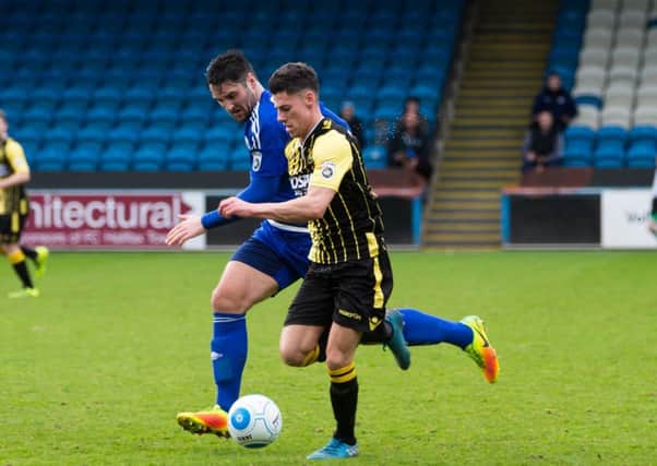 Actions from Halifax Town v Gloucester, at the Shay. Town boss Billy Heath says Matty Brown could be out for the rest of the season after injuring his hamstring on Saturday