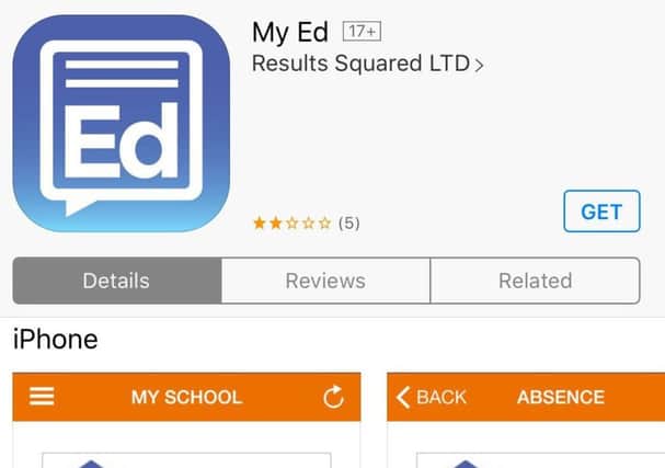 The MyEd app allows parents to check their child's timetable, their attendance and upcoming events