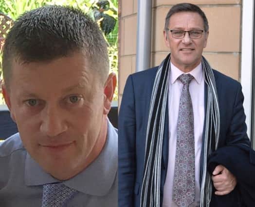 PC Keith Palmer, left, and Calder Valley MP Craig Whittaker