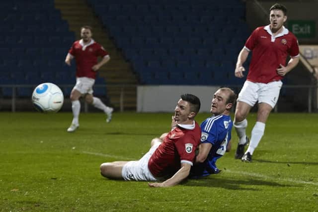Tom Denton scored twice in Town's 3-1 win against FC United at The Shay in October