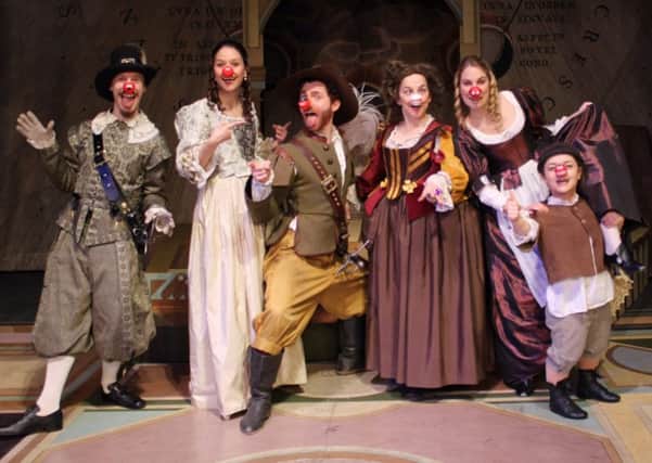 Northern Broadsides cast of Cyrano marking Red Nose Day