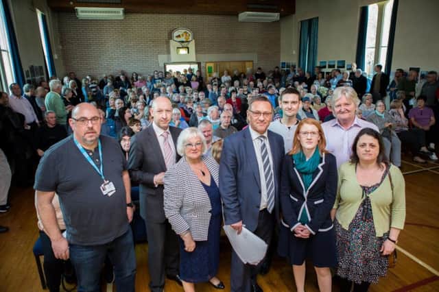 MP's Craig Whittaker & Holly Lynch, with ward councillors, at a joint public meeting in relation to several contentious planning applications for incinerators, from Calder Valley Skip Hire, at locations in Sowerby Bridge