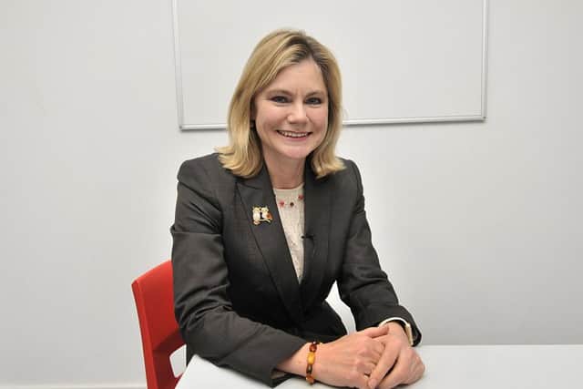 Secretary of State for Education Justine Greening  at Scarborough's UTC. Pic Richard Ponter 170320a