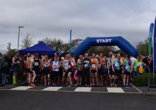 Runners at the start line of the Overgate Hospice run
