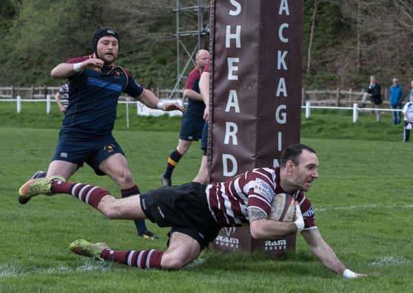 Old Rishworthians v Wath
Anthony Shoesmith scores the first of his three tries