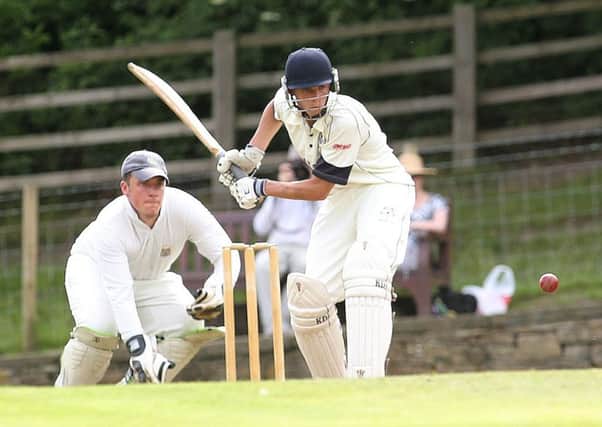 Cricket - Parish Cup semi-final - Booth v Warley.
Ben Atkinson bats for Booth.