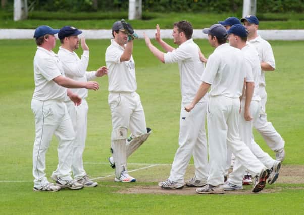Actions from Mytholmroyd v Booth, Cricket, at Mytholmroyd CC. Pictured is Booth celebration