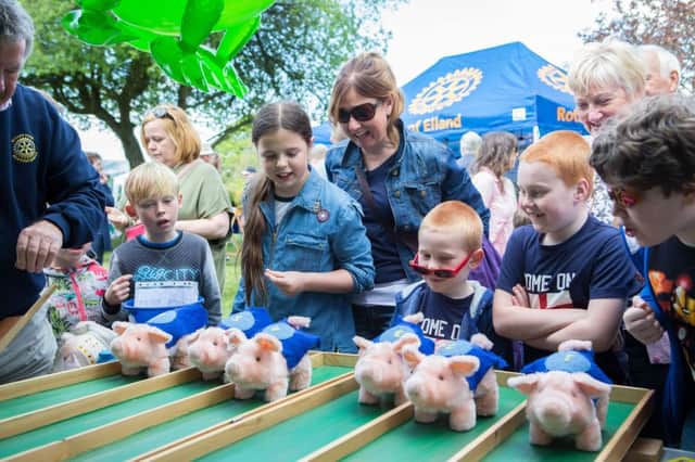 Pig racing at the annual Overgate Hospice garden party