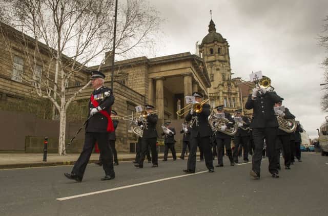 Wakefield St George's Day - West Yorkshire Police's Brass Band leads the way