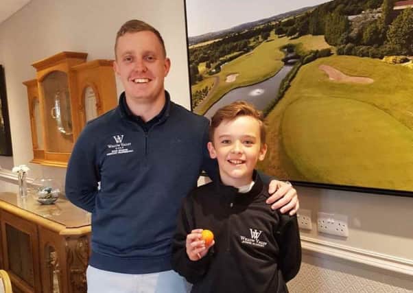 Thomas Nutter hole in 1 at Willow Valley aged 10.