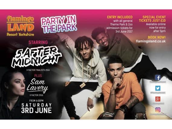 Party In The Park with 5 After Midnight and Sam Lavery at Flamingo Land on Saturday, June 3, 2017
