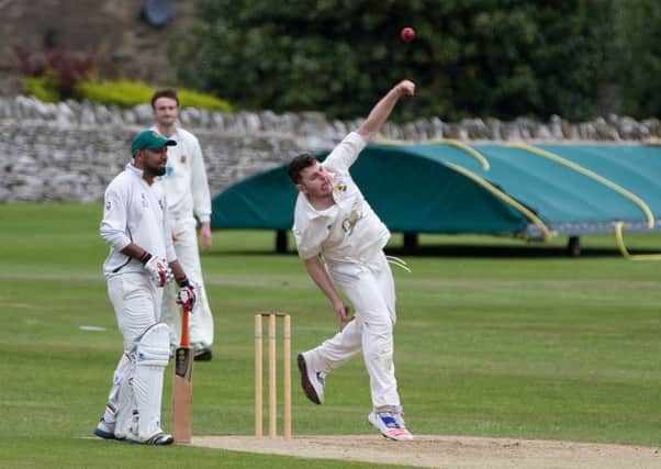 Actions from Elland v Lascelles Hall, at Elland CC. Pictured is Peter Dobson