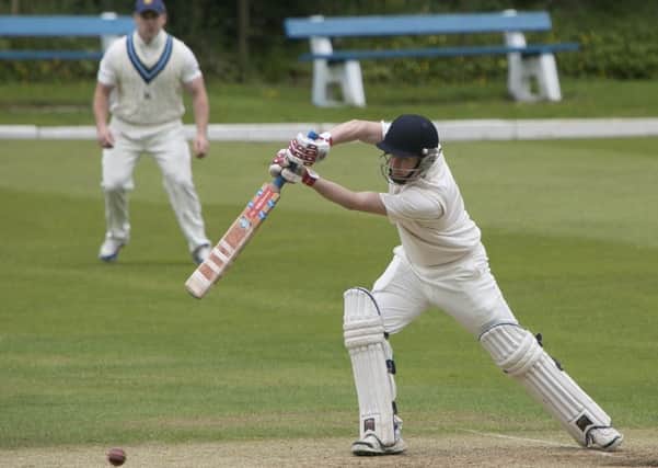 Cricket - Mytholmroyd v Booth in Parish Cup quarter finals. Robert Worsnop Bats for Booth.