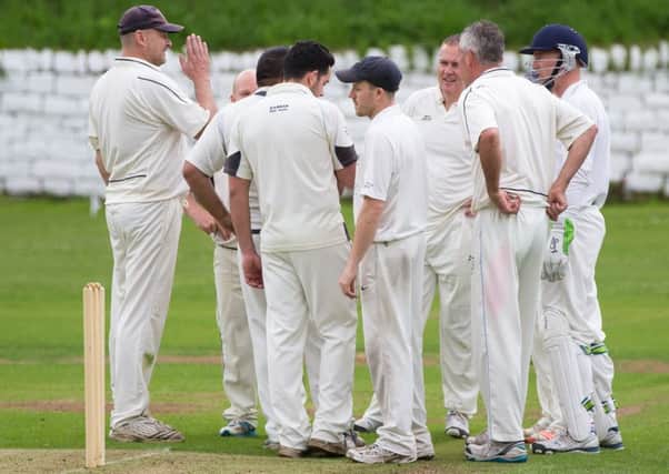 Actions from Sowerby Bridge CC v Southowram, cricket at SBCC. Pictured is Southowram celebrate wicket