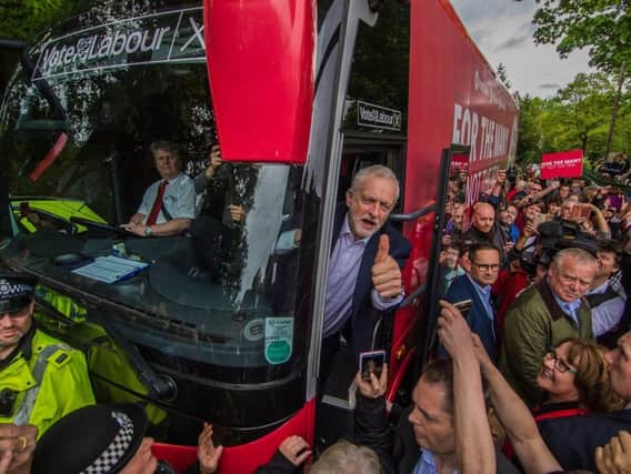 Jeremy Corbyn, Leader of the Labour Party, on his campaign trail in Beaumont Park, Huddersfield. (James Hardisty)