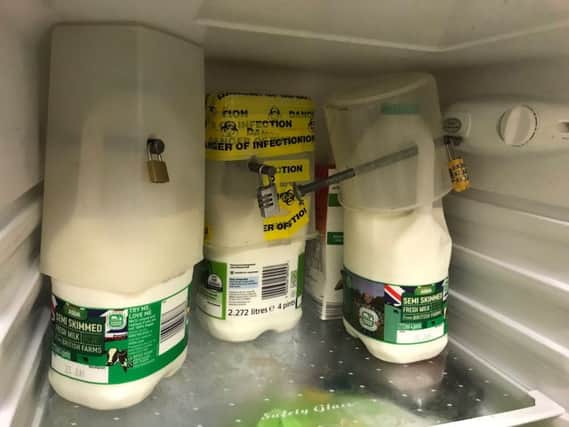 Picture of milk taken by PC Ryan Sharp (Credit: West Yorkshire Police)