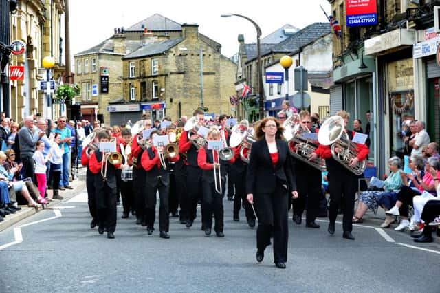30 june 2013.
The Brighouse Lions Festival of Brass was held in the town centre on Sunday.
Elland Silver Youth Band on the march.
