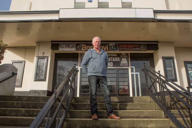 Glen Smith, the manager of the Ritz Ballroom, in Brighouse, Huddersfield, West Yorks. The club and live music venue has received a letter from the Ritz Hotel in London, demanding that they cease to trade under the name Ritz. February 21, 2017. See Ross Parry story RPYRITZ -