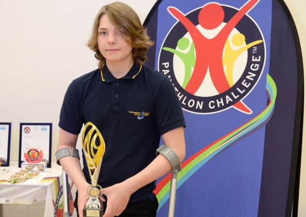 Outstanding achiever: Thomas received his Panathlon award at University Academy Keighley