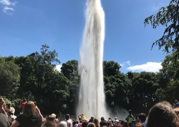 A record crowd watched this years fountain display. Photo by Karen Nelson