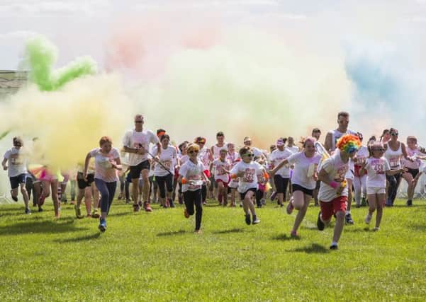 Top Runners: Almost 1,700 took part in the fourth Overgate Hospice Colour Run. Pictures by Jim Fitton