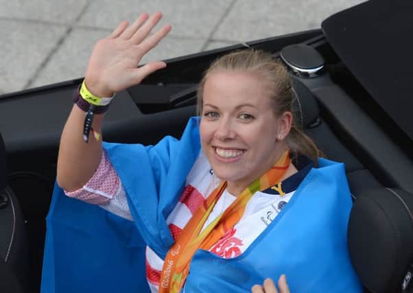 Great Britain's Hannah Cockroft during the homecoming event in Leeds City Centre. PRESS ASSOCIATION Photo. Picture date: Wednesday September 28, 2016. Photo credit should read: Anna Gowthorpe/PA Wire