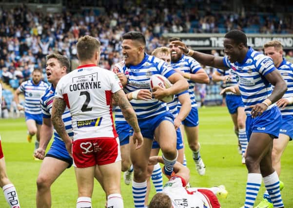 Fax celebrate Michael Sio's first half try