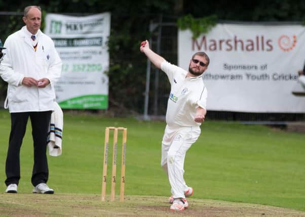 Actions from Southowram v Bridgeholme, at Southowram CC. Pictured is Dave Jowett