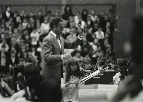 Geoff Love back on Yorkshire turf for the final time with the baton, conducting the Young Person's Concert Foundation in Halifax, 1990