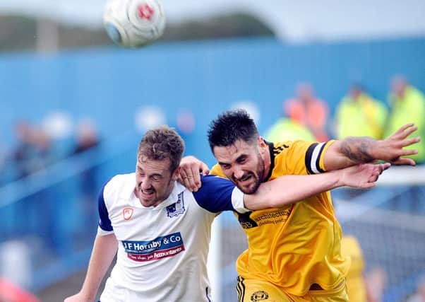 Matty Brown in action for Halifax at Barrow. Picture: North West Evening Mail