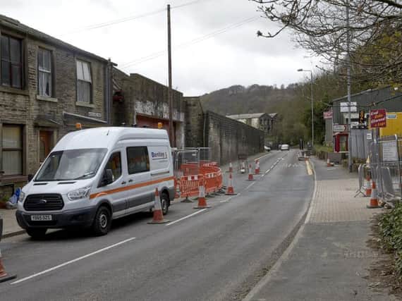 Flood alleviation work being carried out in Mytholmroyd