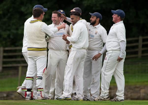 Actions from Booth v Jer Lane, cricket, at Booth CC. Pictured is Nigel Horsfall celebrating wicket