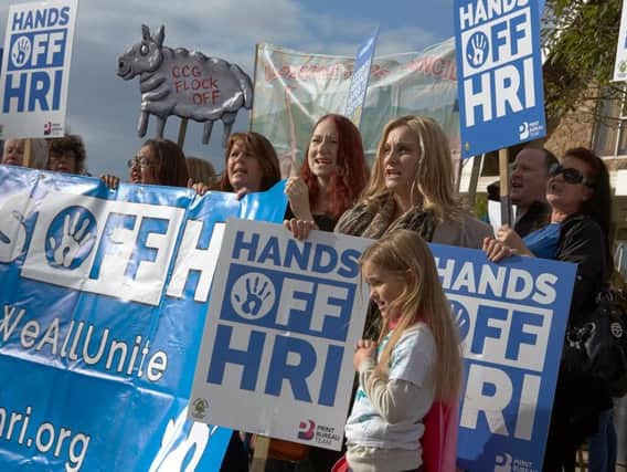 Protests against the changes to Huddersfield Royal Infirmary