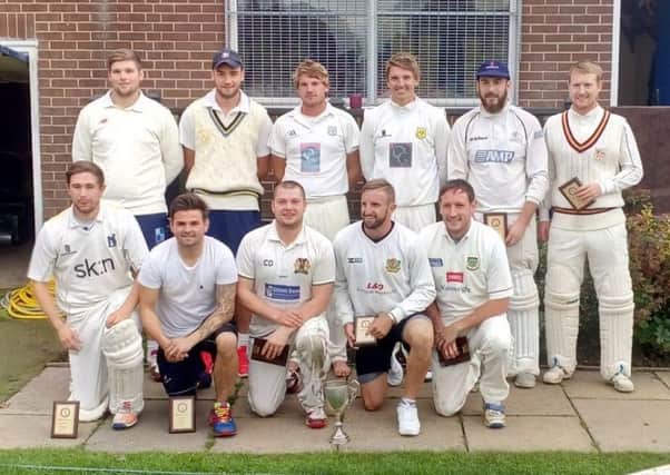 The Halifax League side which won the West Yorkshire Knockout Cup on September 3, 2017.
Back row, freom the left, Dan Syme, Greg Keywood, Jack Earle, Tom Earle, Christian Silkstone, Simon Wood. Front: Oliver Thorpe, Ben Burkill, Chris Dennison, Kieran Rogers, Jack Gledhill.