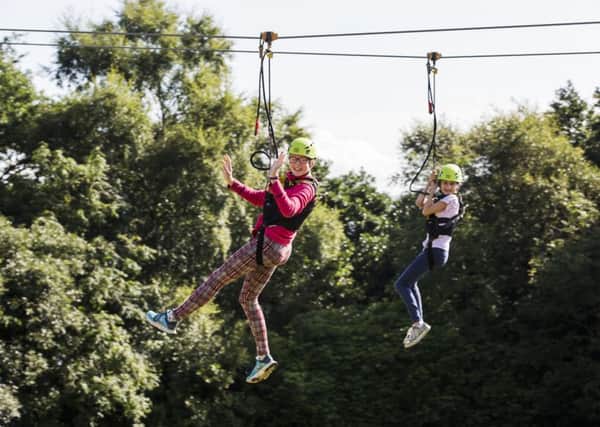 Sophie Brady, left, and Katie Donnelly, at this year's open day at Robinwood Activity Centre, Dobroyd Castle, Todmorden