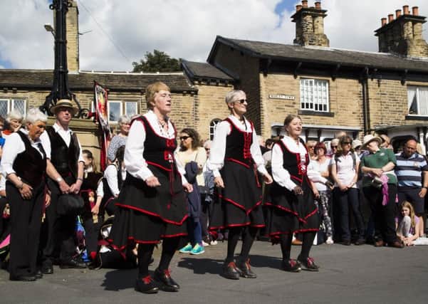 Warley:  Carlisle Clog and Sword perform at The Maypole Inn. Rushbearing 2017 pictures by JIM FITTON