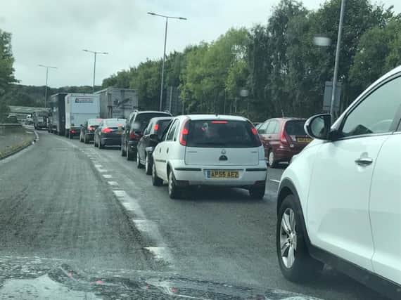 Picture of the queues on the A629 by Andrew Swallow