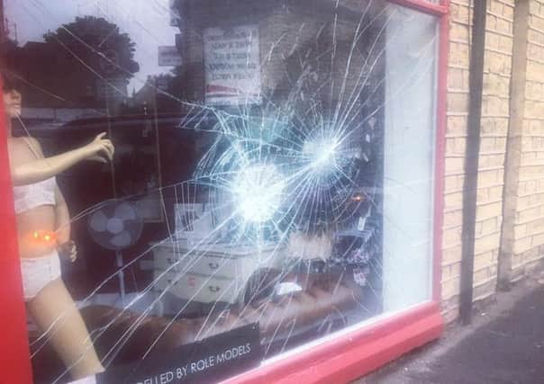 A window at Anon Lingerie in Elland was broken for the second time in two weeks.