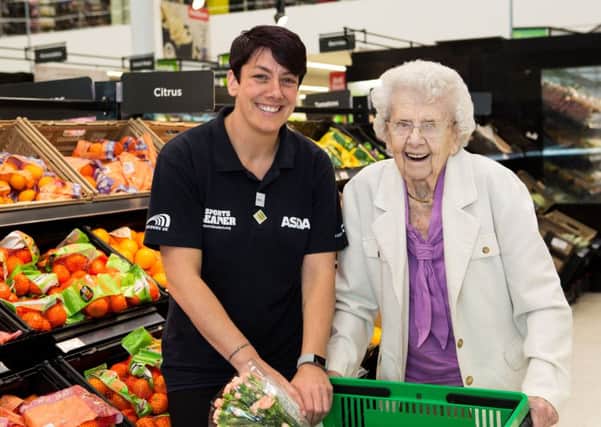 Asda Halifax community champion Amanda has built up a friendship with 102-year-old customer Elaine Sutcliffe. Picture: Bruce Fitzgerald Photography